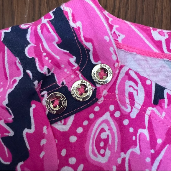 Lilly Pulitzer Sophie Dress 3/4 Sleeves Bright Pink & Navy in Coco Safari Sz Sml - Picture 7 of 15